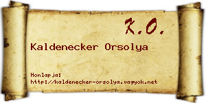 Kaldenecker Orsolya névjegykártya