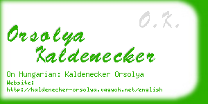 orsolya kaldenecker business card